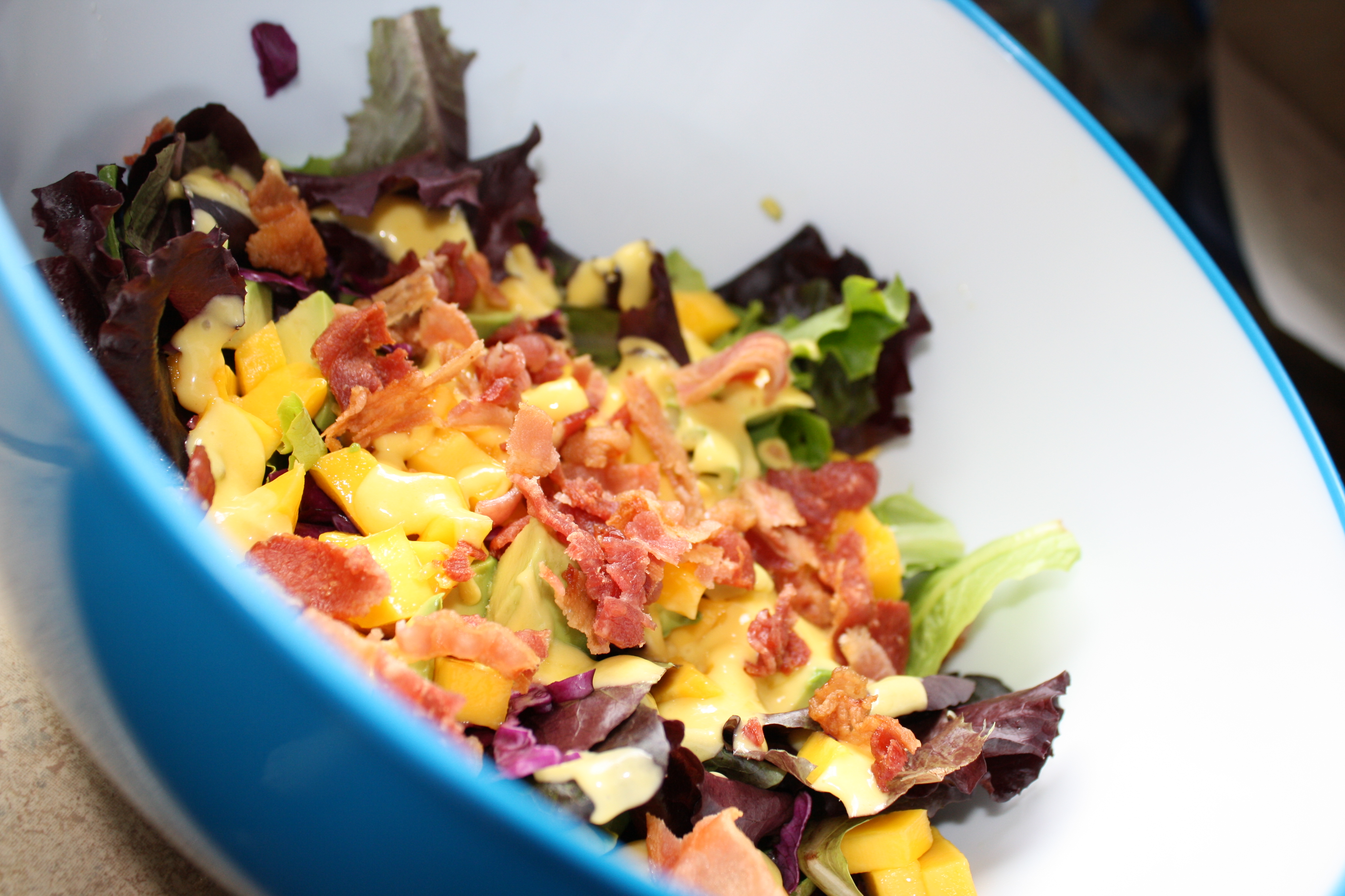 Mango & Bacon Salad w/ Mango Vinaigrette Tessa the Domestic Diva
