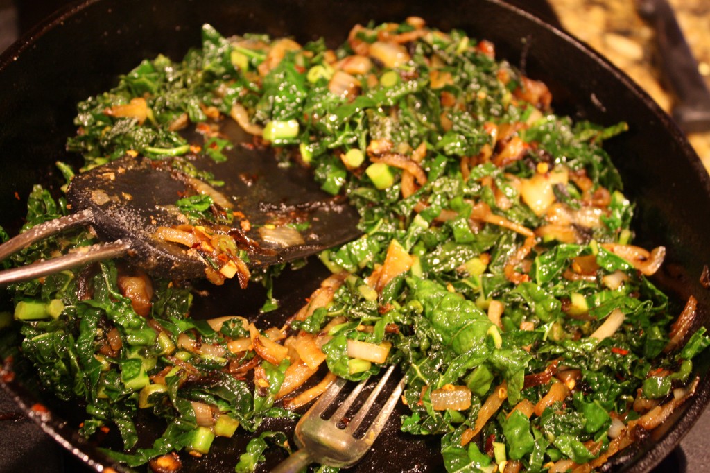 Sauteed Kale w/ Caramelized Onions