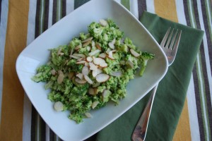 Raw Broccoli Salad w/ Avocado Dressing