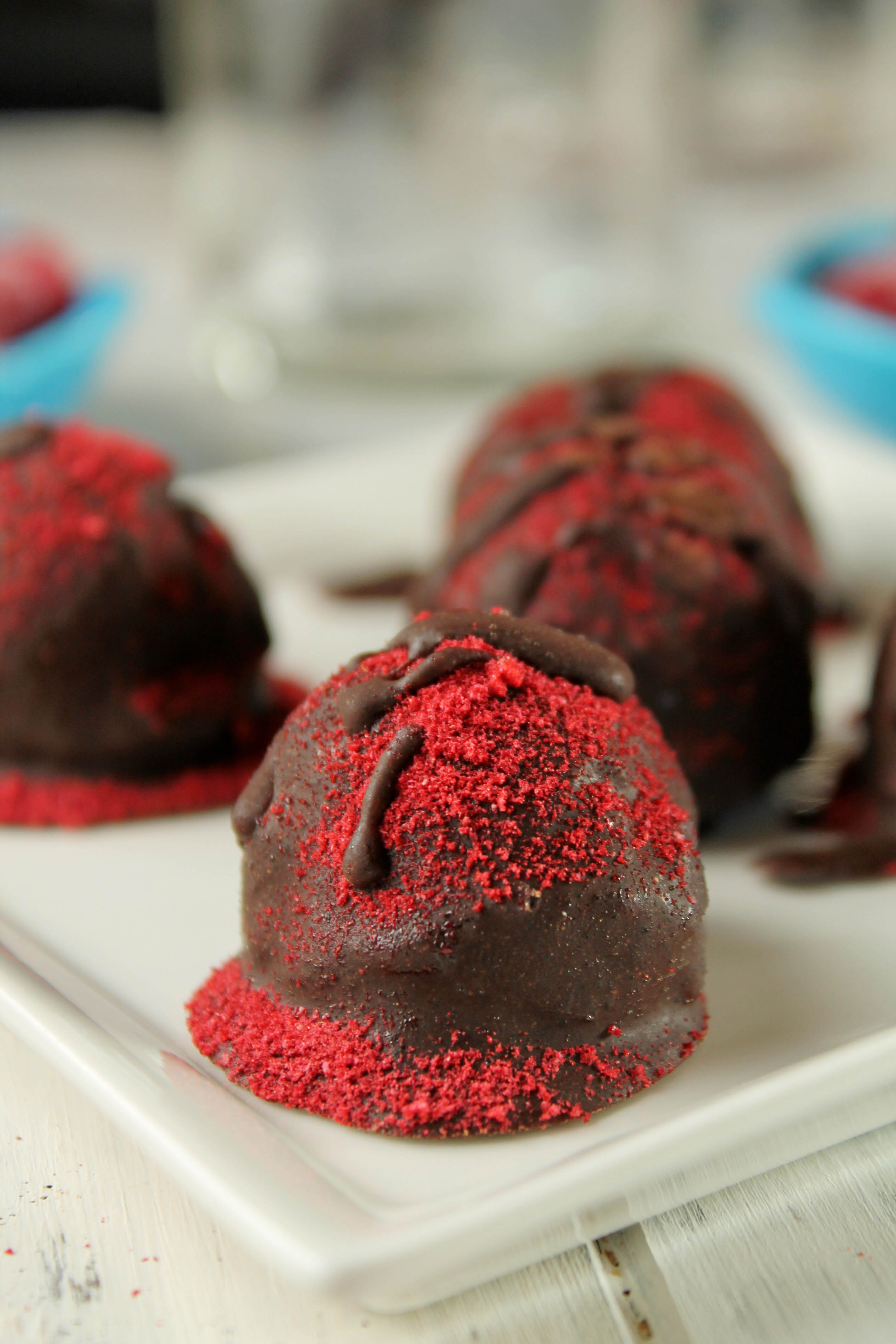 Paleo Chocolate Raspberry Truffles - Vegan | Keto Option