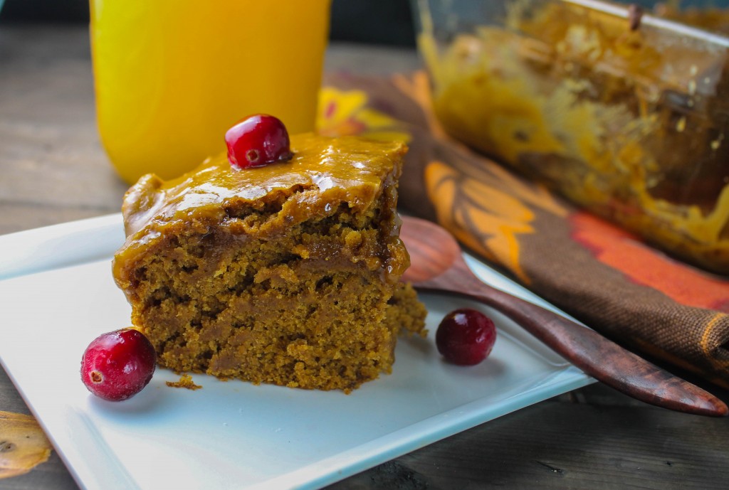 Pumpkin Bars w- Caramel Frosting Gluten Free & Vegan-4048