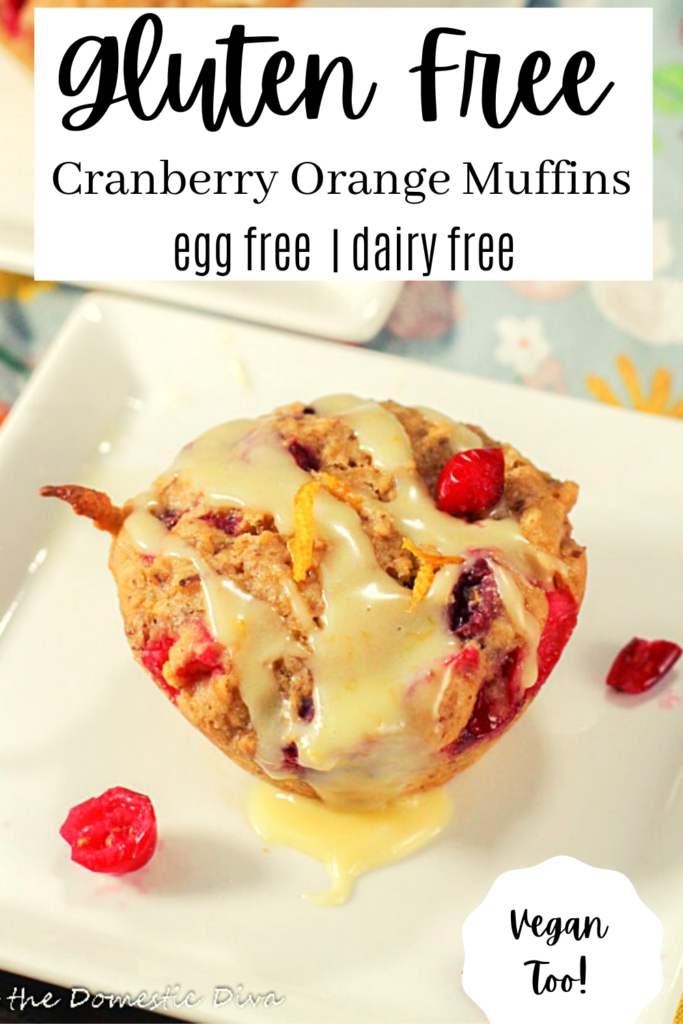 pinterest ready cranberry studded orange muffin on white square plate