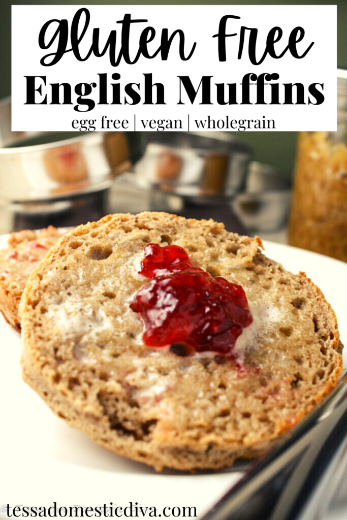 pinterest ready wholegrain english muffins halved and slathered in butter and topped with jelly