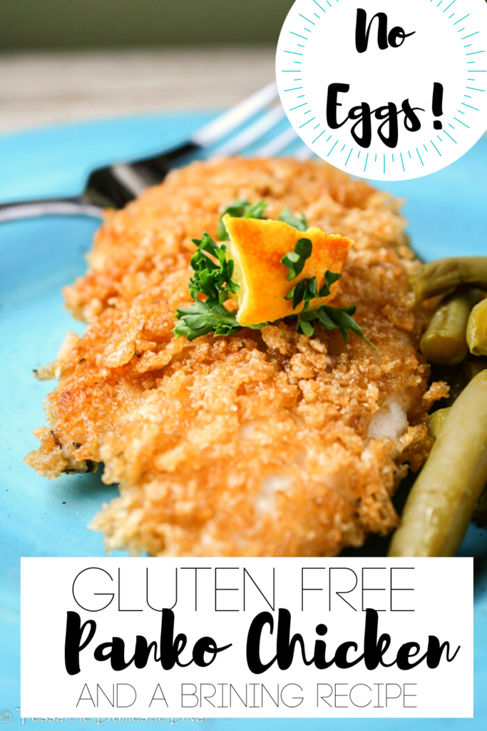 pinterest ready chicken breast coated in gluten free panko with lemon and parsley