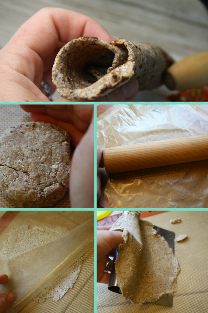 paleo tortilla preparation progression collage