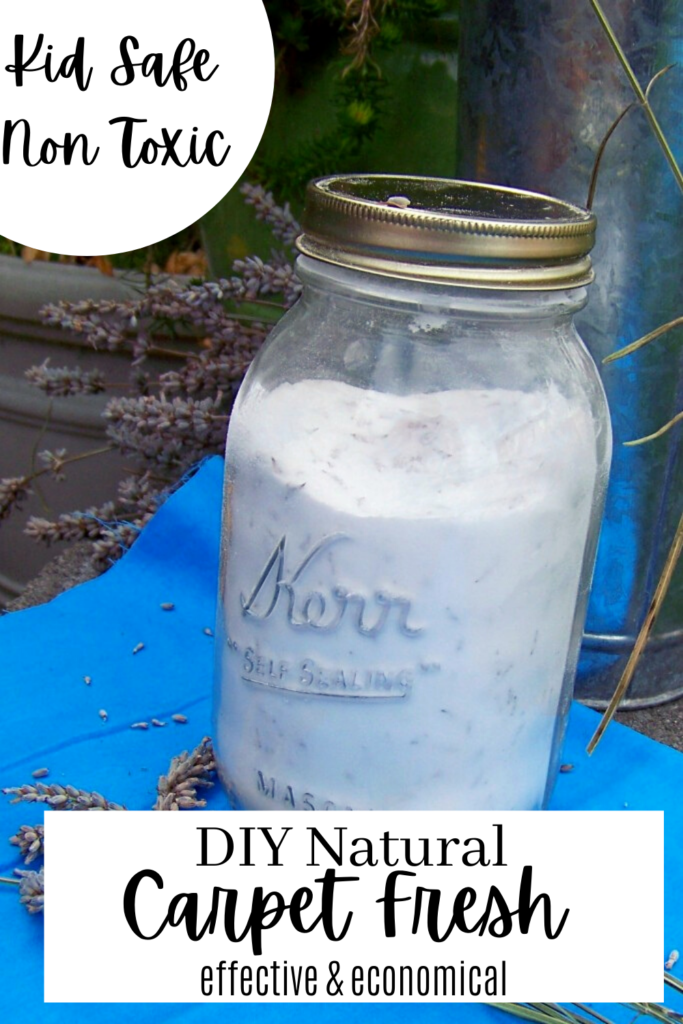 pinterest ready quart size mason jar filled withh a white powder surrounded by fresh lavender