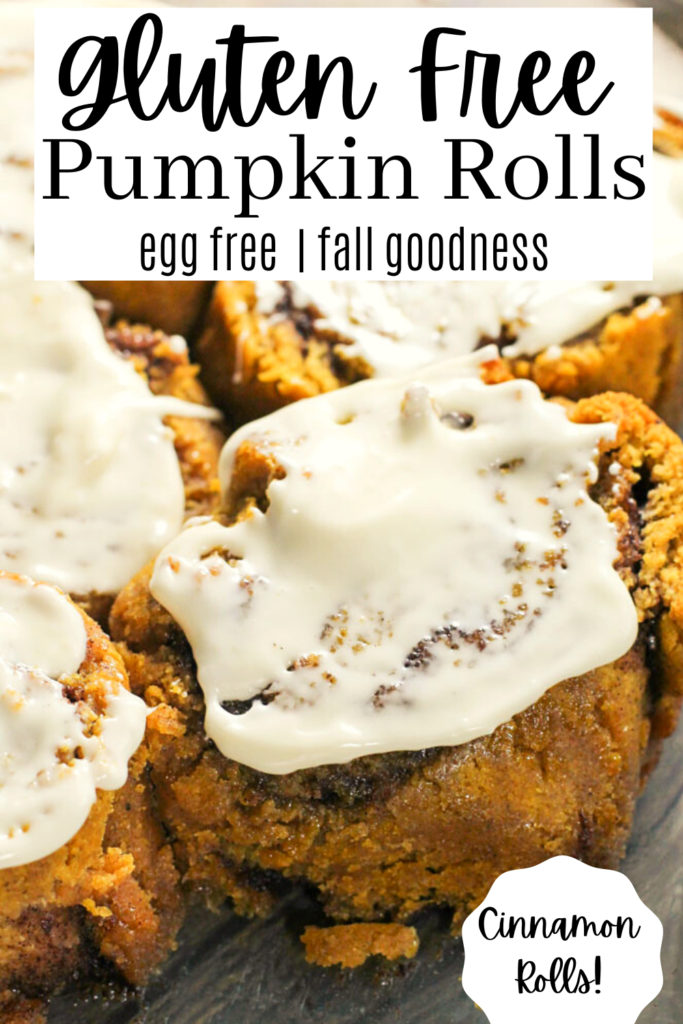 pinterest ready pumpkin cinnamon rolls slathered in a cream cheese frosting