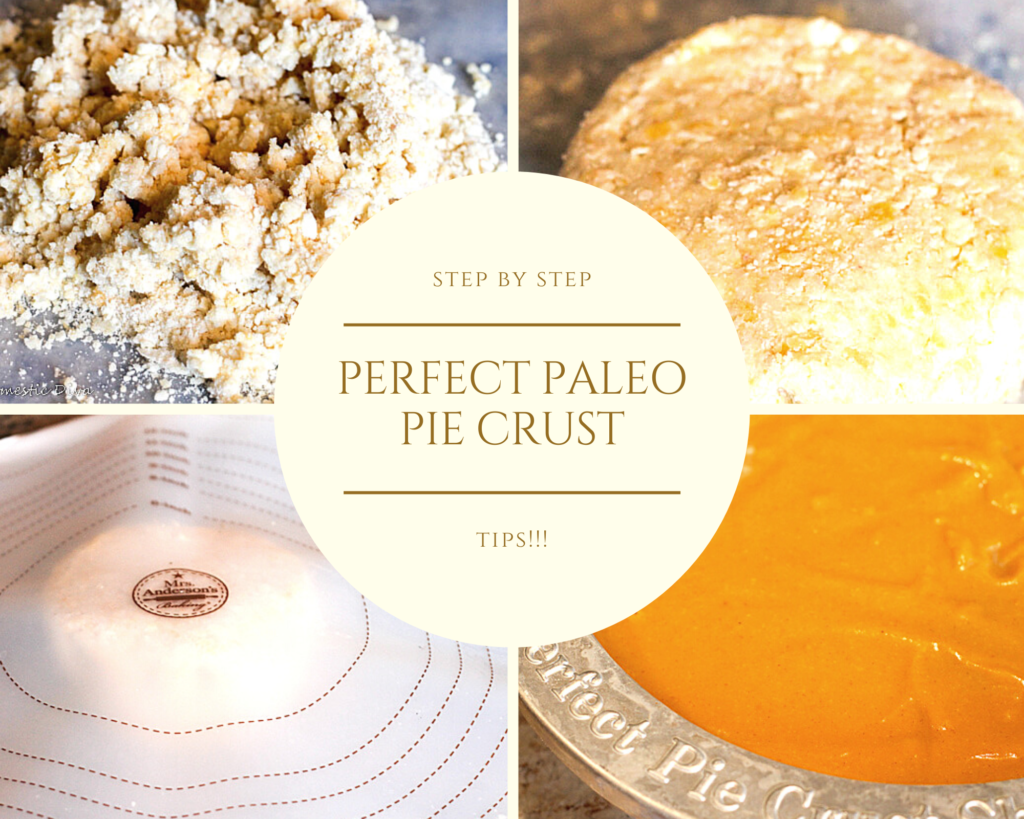 step by step collage of how to make a paleo pie crust