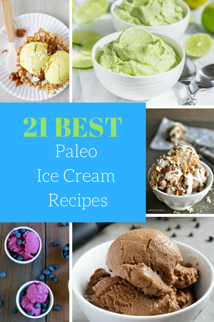 optimized for pinterest 5 paleo ice cream images with a text overlay