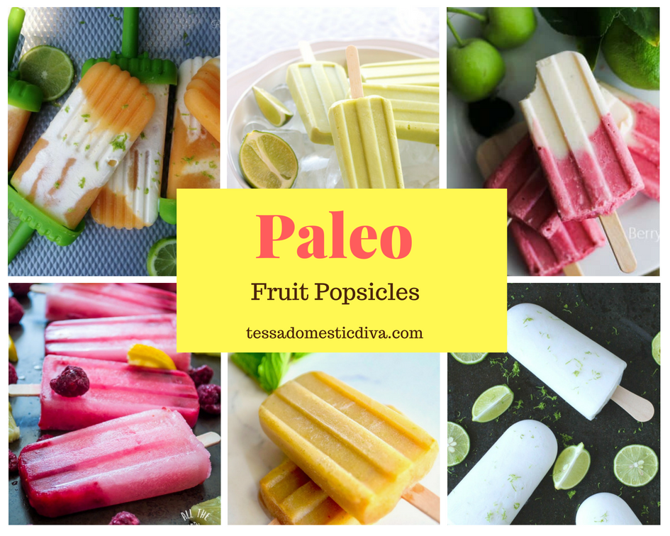collage of healthy fruit popsicles for kids