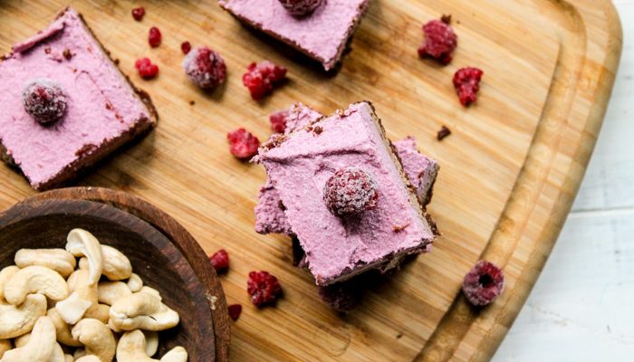 Dairy Free No Bake Raspberry Cheesecake